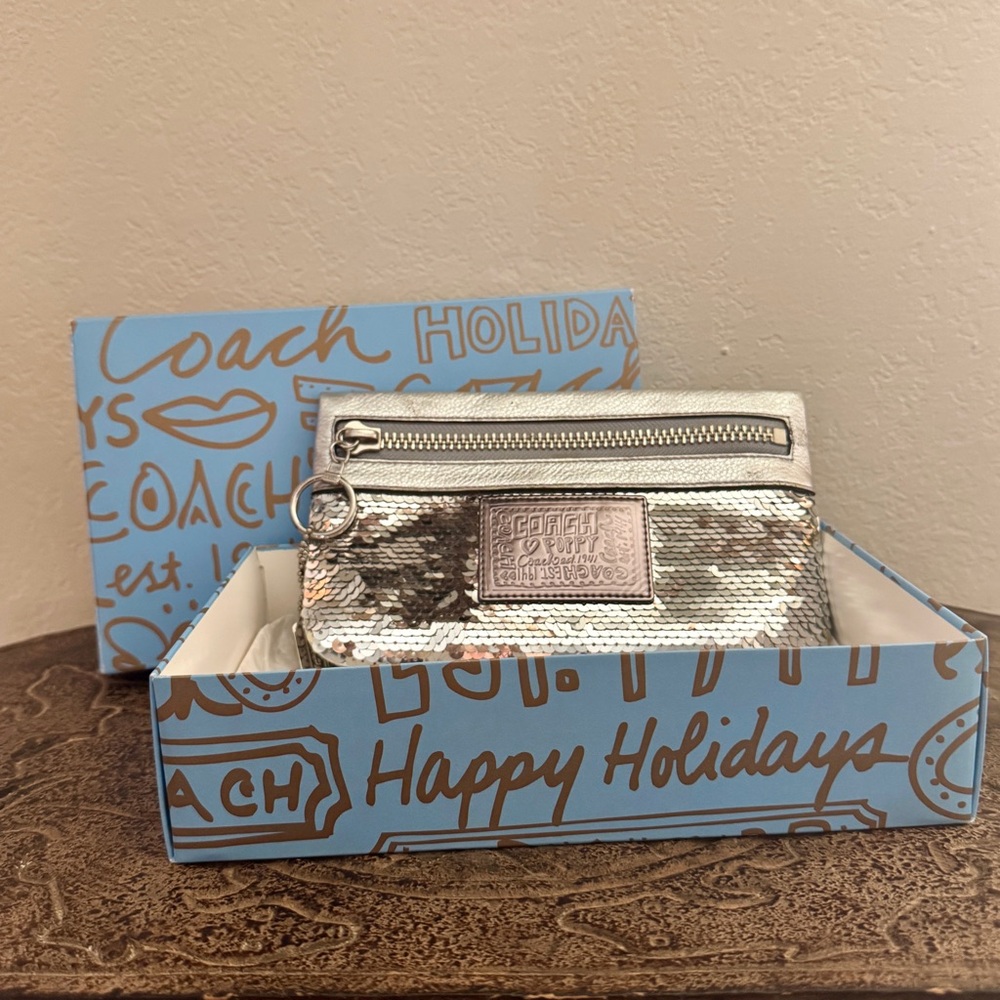 Coach sequin wristlet